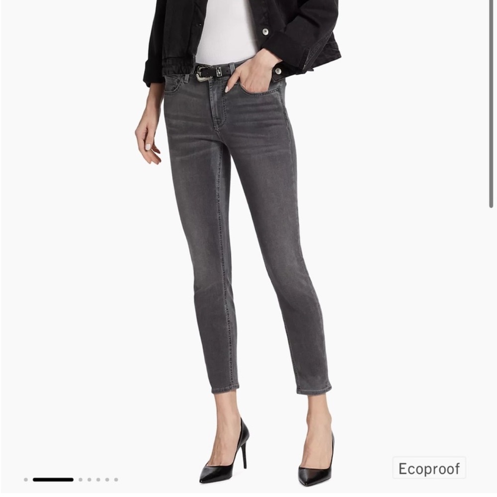 High waist ankle length Gray Skinny Jeans
